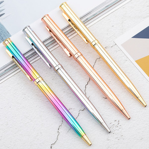 Stylo à bille en métal or rose de haute qualité, vente chaude, logo personnalisé, stylo de luxe fin pour hôtel - Product Image 6