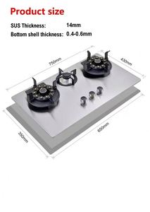 Estufa de gas de tres quemadores de acero inoxidable de alta calidad de 3 + 2,75 + 1,75 KW alimentada por batería portátil para uso doméstico y hotelero - Product Image 5