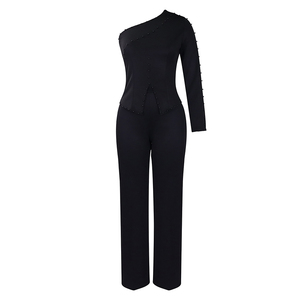 Nuevo Estilo de Verano, Traje de Oficina de Dos Piezas con Hombros Descubiertos y Adornos, <span class=keywords><strong>Talla</strong></span> <span class=keywords><strong>Grande</strong></span>, Estilo Europeo y Americano para Mujer - Product Image 5
