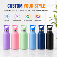 Bouteille isotherme électrique 15 oz en acier inoxydable avec logo personnalisé, couvercle et isolation sous vide pour le sport