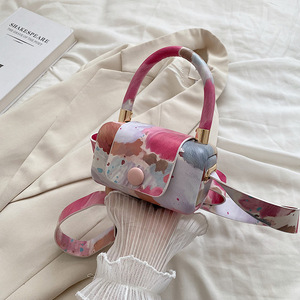 2024 Frauen taschen Luxus handtaschen Pu Bunte Damen Apple <span class=keywords><strong>Bag</strong></span> Square Cover Modische einfache strukturierte Cross body kleine quadratische Tasche - Product Image 5