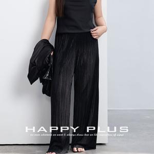 กางเกงขายาวจีบพลีทสำหรับผู้หญิงไซส์ใหญ่ รุ่น N9200 สีดำ สไตล์ลำลอง - Product Image 4