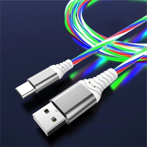Cable luminoso tipo C Cable de carga USB con luz LED con brillo de flujo rápido para carga de computadora - Product Image 5