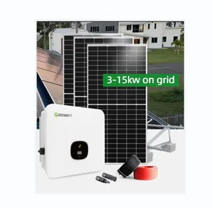 电网3KW 5KW 8KW 10KW 15KW家用太阳能系统，带单色和聚系列太阳能电池板