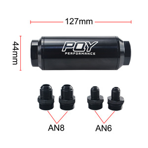 Filtro de Combustible Poyracing de 44 mm AN6 AN8 de Aluminio para Mejora de Rendimiento de Automóviles - Product Image 4