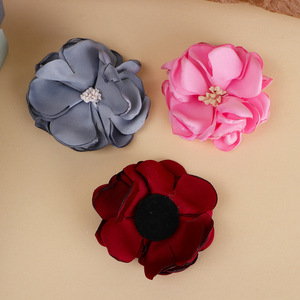 Accessoires pour cheveux en tissu tricoté à la main, style coréen, fleurs 3D en tissu rose, pour bijoux DIY, couronnes et guirlandes de mariage - Product Image 4