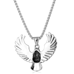 Yunnique – collier avec pendentif aigle en acier inoxydable pour hommes, style punk rétro, design du zodiaque animal, bijoux cadeau, chaîne de 60cm - Product Image 3