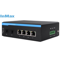 6 ports 4 + 2 ports InMax fabricant 9V 12V 24V 48V de convertisseur de médias de 4 ports convertisseur de média pour réseau pof convertisseur de médias