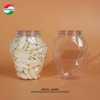 Pot en plastique transparent de qualité alimentaire en forme de chapeau personnalisé avec couvercle en aluminium et joint, couvercle coloré pour bonbons, noix, snacks, cadeaux de fête