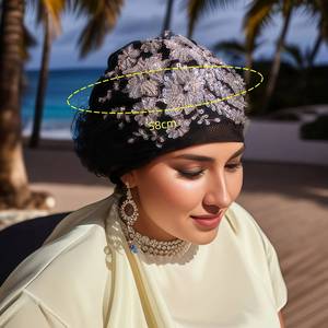 Vestido de fiesta brillante para mujer combinado con un sombrero transpirable, ecológico y para todas las estaciones, hecho de tela de malla. - Product Image 1