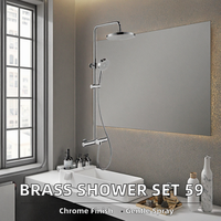 Ensemble mural de colonnes de douche en laiton style 59 pour hôtel et appartement