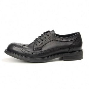 Zapatos de Vestir Formales para Hombre, de Cuero Vacuno, con Punta Cuadrada, con Cordones, Transpirables, Antideslizantes, Duraderos, Clásicos, Tipo Brogue - Product Image 6
