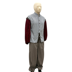 Costume da Contadino Medievale Rinascimentale per Uomo, Camicia con Maniche a Sbuffo e Pantaloni per Spettacoli Teatrali e Rievocazioni Storiche - Product Image 6