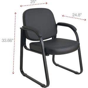 Alera ALENRL43C11 25 pouces. X 24,80 pouces X 33,66 pouces Chaise d'invité à dossier semi-haut en tissu série Genaro avec base en métal noir - Product Image 4