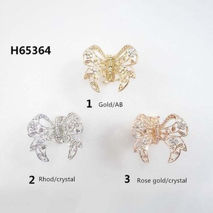 Manufacturer supplies colorful 3D butterfly hair <b>clips</b>, fashionable hollowed-out high-end girly <b>bow</b> decorative hair <b>clips</b>. - Product Image 2