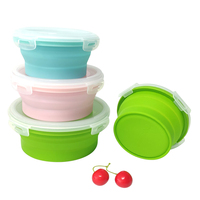 Boîte à lunch pliable en silicone 4 pièces