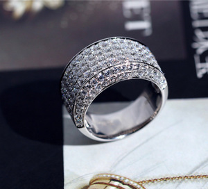 Luxury 3 Carat Imitation Diamond <b>Mens</b> <b>Ring</b> S925 <b>Silver</b> Rhodium Plated Personality Index Finger Band Male Fine Jewelry - Product Image 5