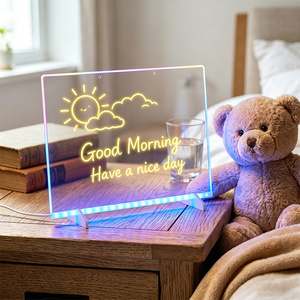 Kinder Acryl LED Zeichenbrett USB Beleuchtetes Acryl-Schreibbrett Mit 8 RGB-Farben und 6 Modi für Zuhause Büro Einzelhandel - Product Image 6
