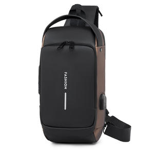 Men's Stylish Anti-Theft Crossbody <b>Bag</b> with Combination Lock Convenient for Travel Fashion Zipper Closure Casual Wear - Product Image 3