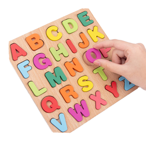Papan kayu alfabet anak montesori 3d, mainan papan aktivitas edukasi dini Puzzle belajar untuk anak laki-laki dan perempuan - Product Image 2