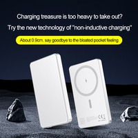 CITICITY Chargeur sans fil magnétique ultra-fin 2-en-1, batterie externe 5000 mAh, charge rapide, Li-Polymère, certifié CE, support portable