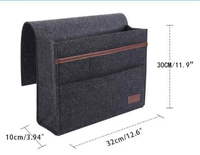 Sac de rangement suspendu en feutre multi-poches pour lit, canapé, accoudoir, télécommande, téléphone, magazines, tablette, organisateur de chambre d'étudiant, caddie de lit