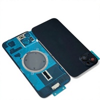 Verre arrière de qualité supérieure pour iPhone 15, 15 Plus, 16, 16 Plus – Remplacement avec cadre, bordure, plaque métallique et anneau magnétique