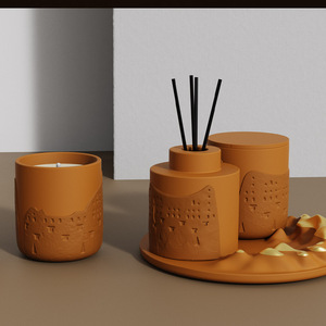 C & H sang trọng diriyah Sa Mạc Phong Cách bê tông nến <span class=keywords><strong>Jar</strong></span> và sậy khuếch tán tàu thiết lập - Product Image 1