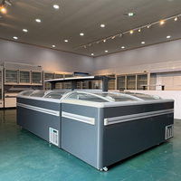 Congelador Horizontal Comercial con Puertas de Vidrio de Empuje y Tracción, Enfriamiento Directo, Control Digital y Descongelación Automática