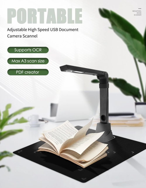 NETUM SD-2000 12 Million Pixel OCR PDF Book Scanner A3 A4 Folding Scan Light Portable Document Scanner for Government and Office