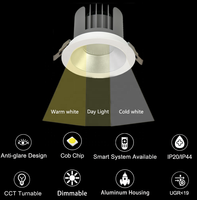 Projecteur LED encastré anti-éblouissement 9W 20W IP44 de haute qualité, ampoule ronde 6W 30W pour projets - Vente chaude