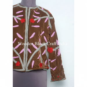 Veste élégante en velours Suzani brodée de haute qualité, nouveau motif, manteau unisexe, style bohème hippie indien, taille plus, manteau pour femmes - Product Image 1