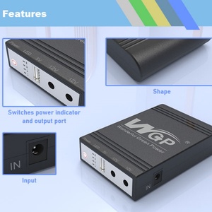 WGP103A Batería Portátil de Respaldo con Múltiples Salidas USB 5V DC 9V 12V, Mini UPS para Router WiFi, Cámara CCTV, Teléfono Móvil - Product Image 4