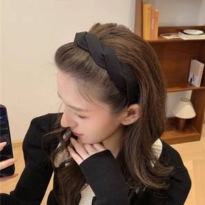 Style français rétro haut crâne couleur unie cerceau de <span class=keywords><strong>cheveux</strong></span> femme pâte frite torsades reliure de <span class=keywords><strong>cheveux</strong></span> cerceau de <span class=keywords><strong>cheveux</strong></span> net rouge nouveau - Product Image 3