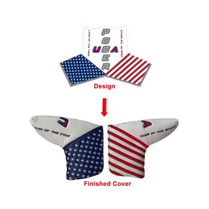 Golf Headcover Alignment Sticks Cover Waterproof Custom Embroidery Logo Pu Golf Putter Cover