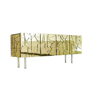 Armoire de luxe faite à la main en bois massif Design contemporain un meuble de rangement de salon avec portes en verre pour - Product Image 5