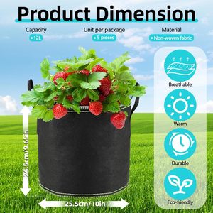 Sacs de plantation en tissu non tissé noir pour café et <span class=keywords><strong>vert</strong></span>, personnalisés, 1, 3, 5, 7, 10, 15, 20 gallons, tissu en feutre épaissi, sacs de culture - Product Image 3