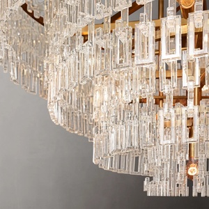 Lampadario Moderno in Cristallo da 49 Pollici, Lampada <span class=keywords><strong>a</strong></span> Sospensione Rotonda in Ottone <span class=keywords><strong>LED</strong></span> <span class=keywords><strong>per</strong></span> <span class=keywords><strong>Soggiorno</strong></span> e Sala da Pranzo - Product Image 5