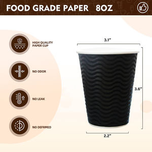 Papel de Hornear Desechable, Impermeable y Biodegradable con Paredes Onduladas, para Tazas de Té y Café Calientes, Anti-quemaduras - Product Image 4