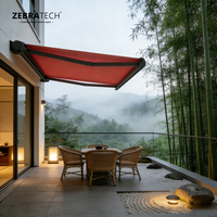 Auvents électriques rétractables en polyéthylène imperméables |   Terrasse extérieure et balcon entièrement fermés avec auvents motorisés