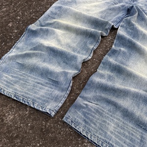 Fabricant de jeans sur mesure, design personnalisé, pantalon en denim ample, coupe vintage, 14 oz, double taille - Product Image 3