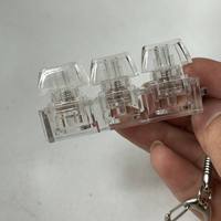 Alat Uji Tombol Keyboard Transparan 1/5 LED, Mainan Pereda Stres, Gantungan Kunci Fidget DIY, Gadget Ujung Jari, Clicker Dekompresi