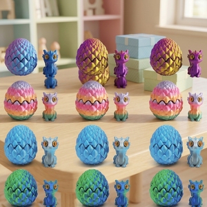 3D Printed Opening and Closing Dragon Egg Toy Model Set <b>Crystal</b> Dragon <b>Ornament</b> Children's Decompression Educational Toy Gift - Product Image 5