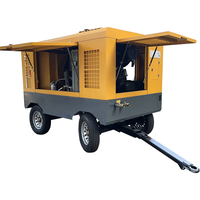 Compresseur d'air portable à moteur diesel 260CFM 375CFM 8Bar 10Bar 11Bar 12Bar 13Bar 20Bar pour la construction et le forage de puits