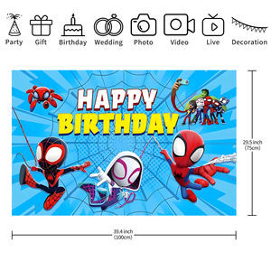 Toile de fond sur le thème de Spider-Man <span class=keywords><strong>pour</strong></span> les enfants, les garçons, les fêtes d'<span class=keywords><strong>anniversaire</strong></span>, décorations de fête - Product Image 5