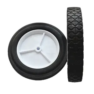 10 inch plastic solid rubber cart wheels