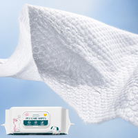 80 lingettes nettoyantes pour animaux de compagnie, extra larges, épaisses, douces, parfumées aux fleurs, non tissées, pour chiens, nettoyage des pattes et des yeux sans eau, désodorisantes, tout usage