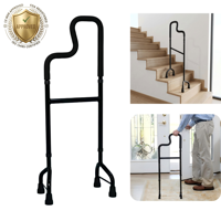 Canne d'assistance pour monter les escaliers, aide à la mobilité à double marchepied, poignées ergonomiques à 2 niveaux, déambulateur d'escalier réglable pour seniors