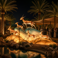 Présentoirs de lanternes sur le thème de la faune pour les événements nocturnes des zoos et les attractions dans le désert