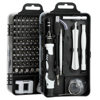 Kit de tournevis multifonction 115-en-1 pour réparation d'ordinateurs, PC, téléphones portables, équipements, tournevis isolés, outils manuels pour vélos